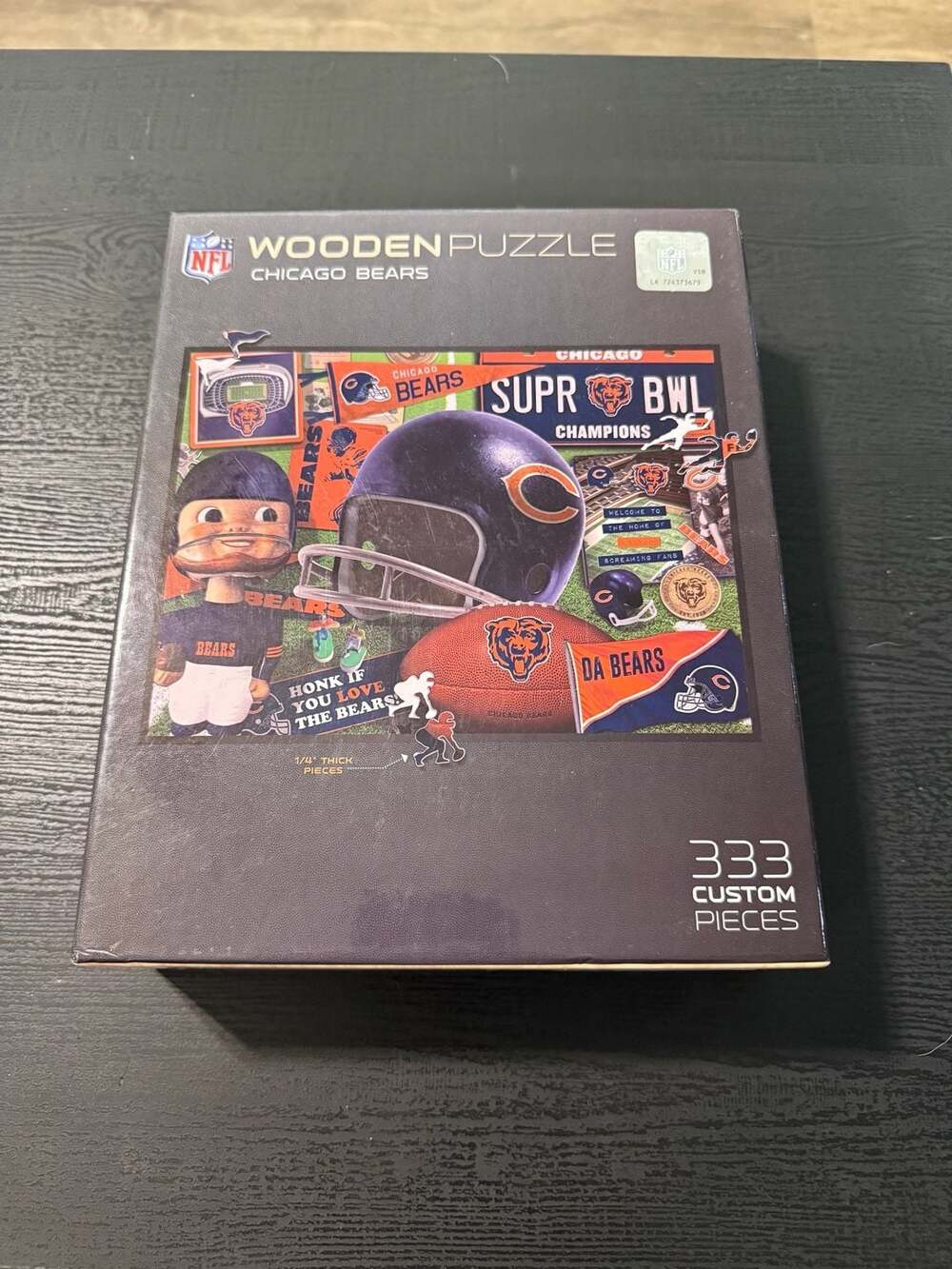 NFL Wooden Retro Series Puzzle, 17.75 x 13.25 Inches, Chicago Bears